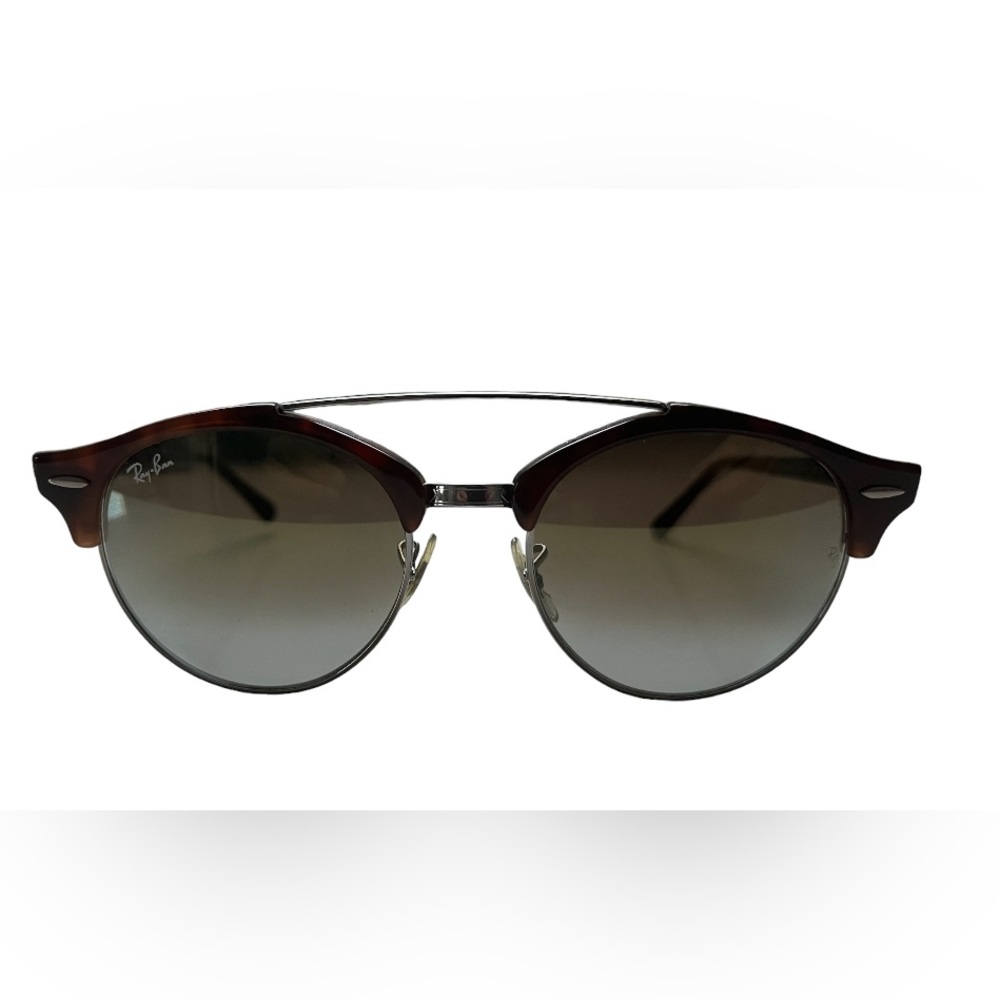 Ray Ban Clubround Double Bridge RB 4346 Sunglasses Brown/Green 51/19 901/Z2